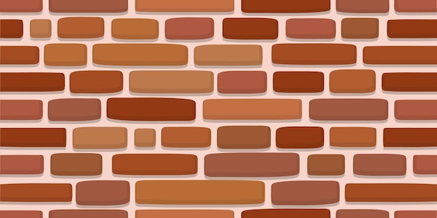 Brick. Brickwork. Seamless pattern of red-brown blocks. Vector illustration.