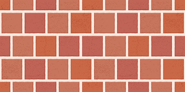 Brick Brickwork Seamless pattern of redbrown blocks Vector illustration of a wall in a flat style