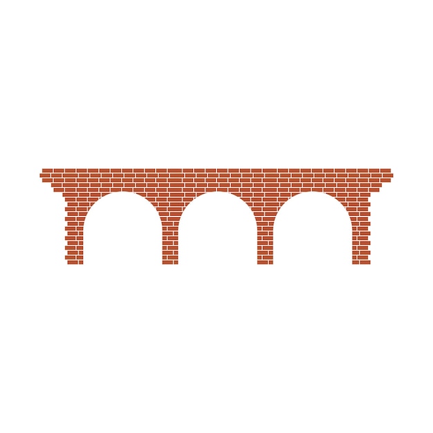 Vector brick bridge illustration