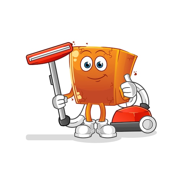 Brick clean with a vacuum character vector