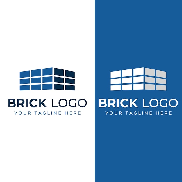 Логотип кирпичной компании для строительства и ремонта стен с векторной иллюстрацией