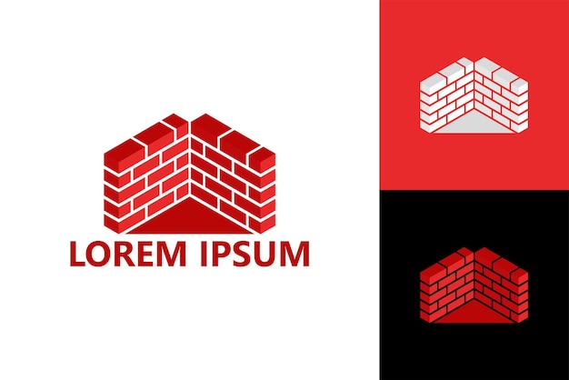 Brick construction logo template design vector