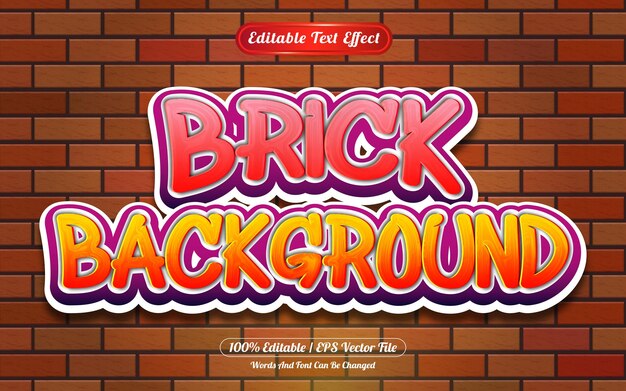 Brick editable text effect graffiti style