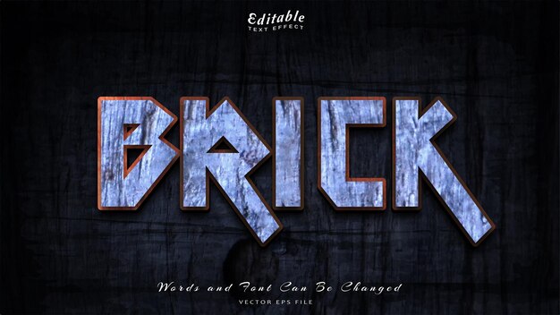 Vector brick editable text effect