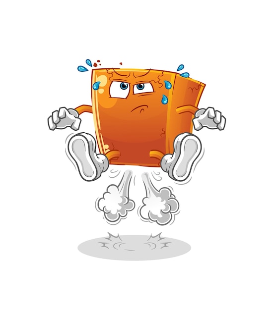 Vector brick fart jumping illustration character vector