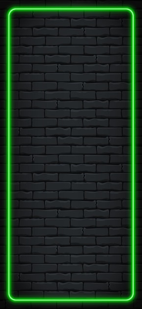 Brick gray background with green frame for smartphone