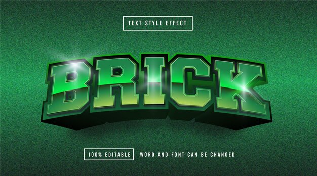 Brick green text effect editable