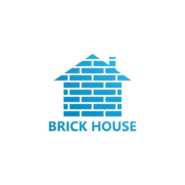 Brick house logo template design