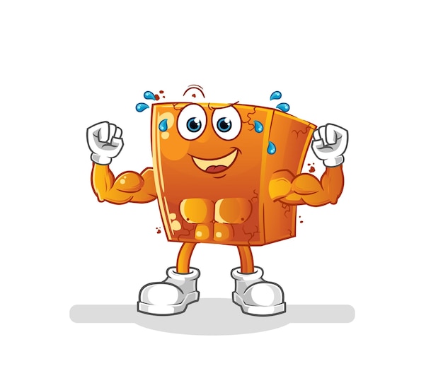 Brick muscular cartoon cartoon mascot vector