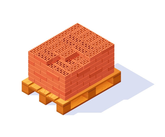 Brick pallet isometric icon