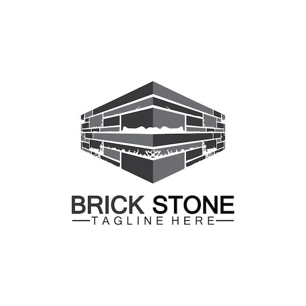 Brick stone logo vector icon illustration design  template