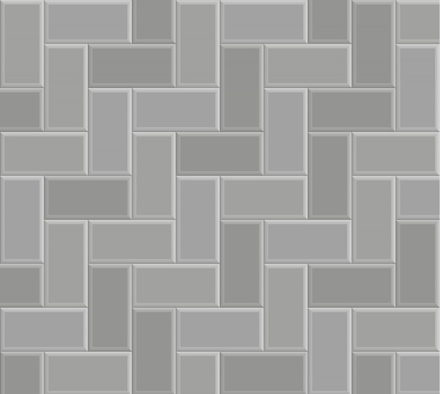 Brick stone pavement pattern texture background, vector gray floor walk