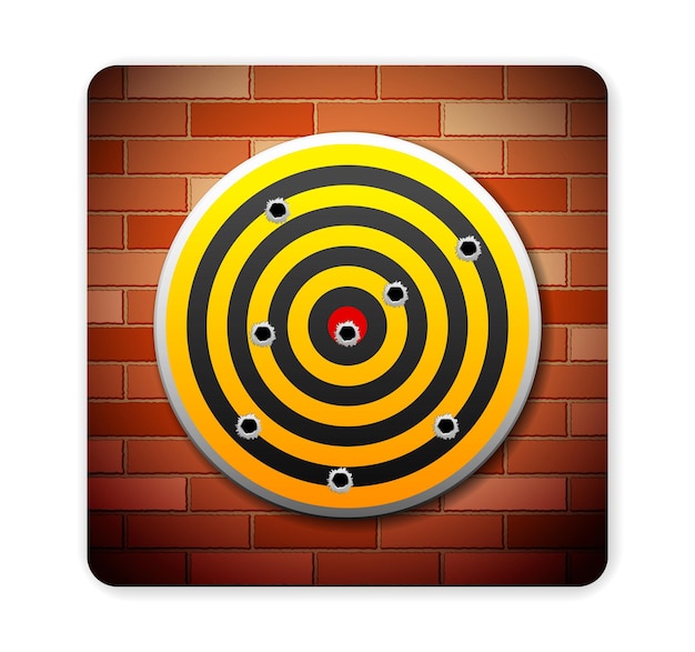 Vector brick and target icon