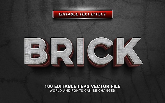 Premium Vector | Brick text effect