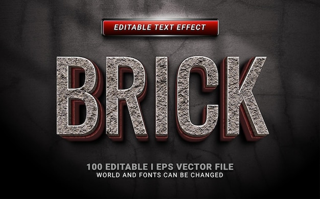 Premium Vector | Brick text effect