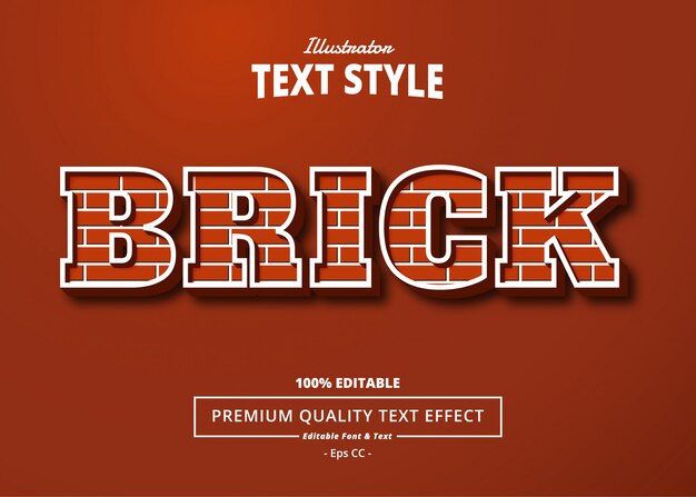 Premium Vector | Brick text effect