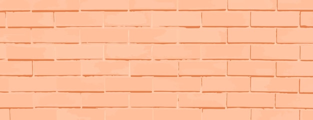 Vector brick wall background with a peach color background brick texture background vector wallpaper