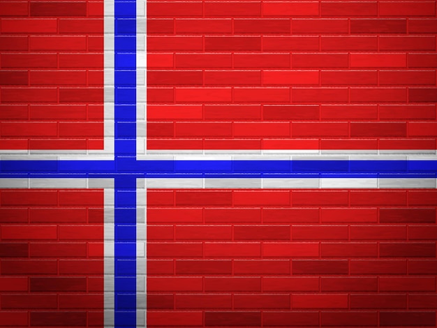 Brick wall norway flag