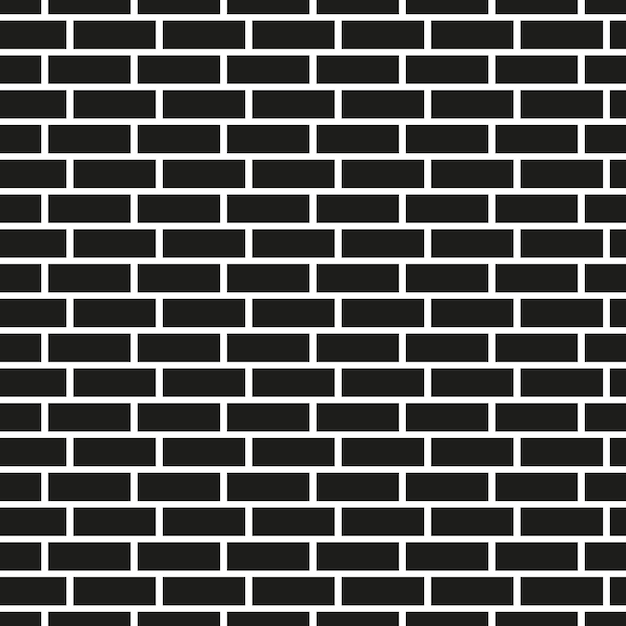 Brick wall seamless pattern simple mosaic background black and white geometric repeatable design