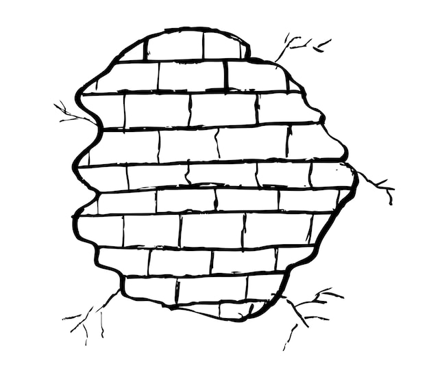 Vector brick wall sketch tioss 03a