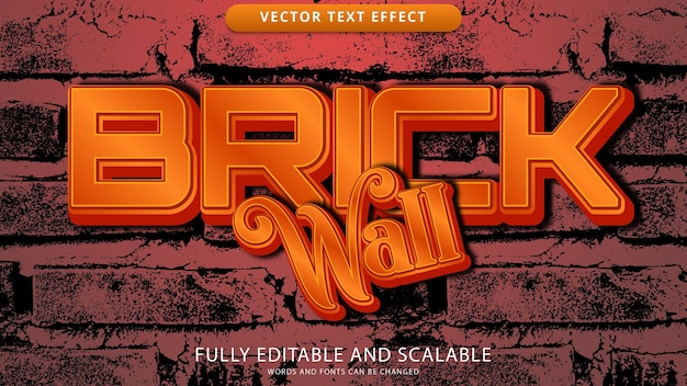 Brick wall text effect editable eps file