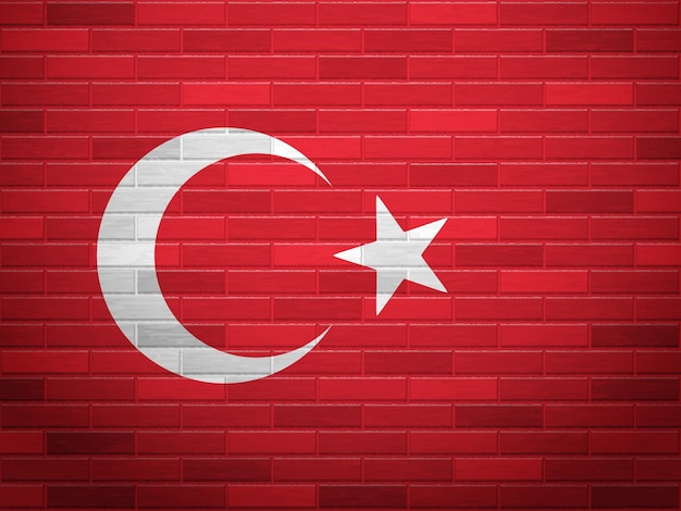 Brick wall Turkey flag