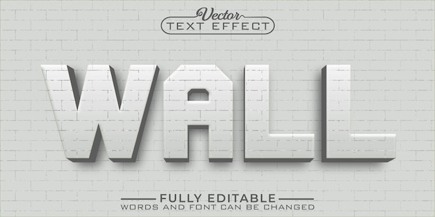 Brick Wall Vector Editable Text Effect Template