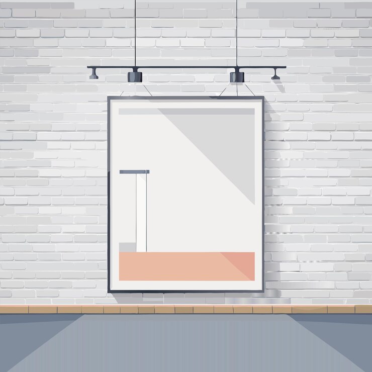Vector a brick wall with a picture of a window and a brick wall