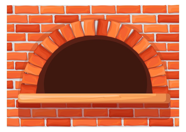 Brick wood stove background Empty furnace or fireplace