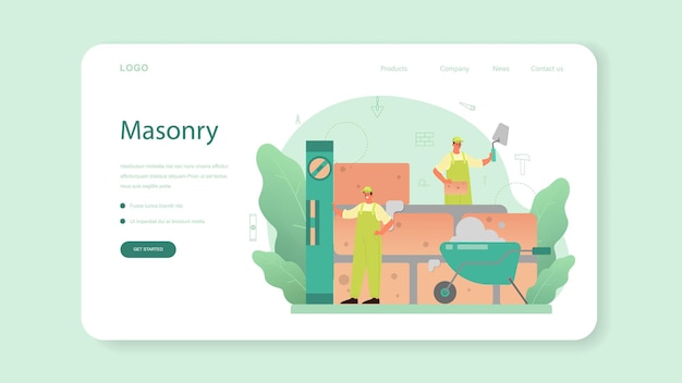 職人のwebバナーまたはランディングページ。プロのビルダー