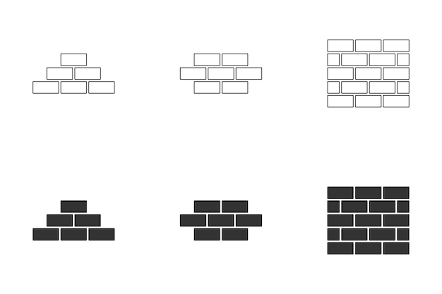 Bricks icon set Simple design Vector illustration