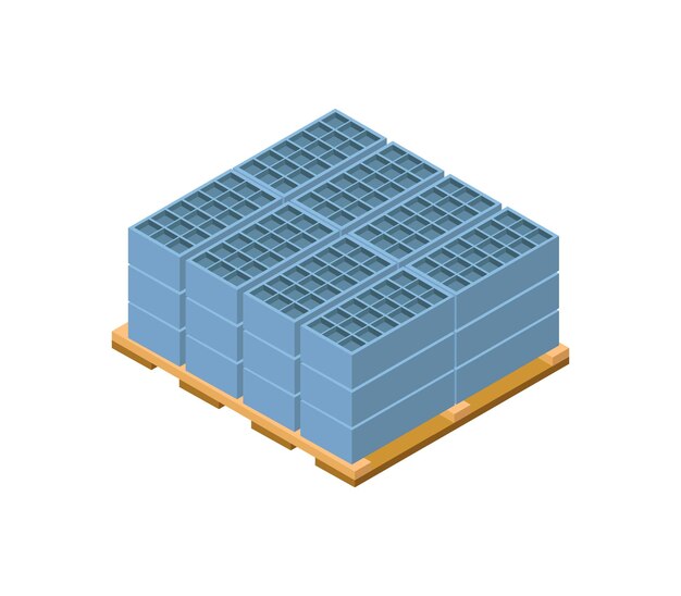 Bricks on isometric platform