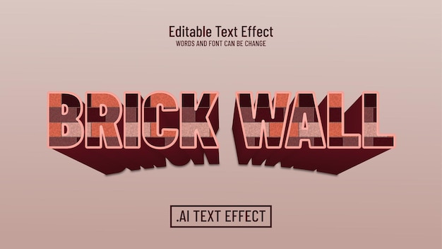 Редактируемый текстовый эффект Brickwall