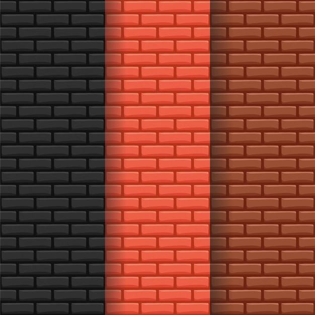 Vector brickwall pattern background set