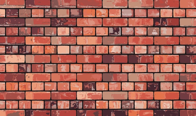 The brickwork is made of old bricks Abstract vector illustration of old red brick masonry