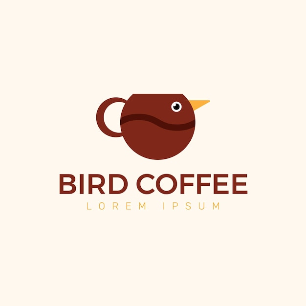 Шаблон логотипа brid coffee