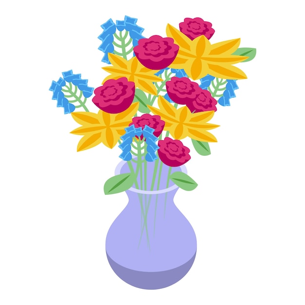 Vector bridal bouquet icon isometric vector flower spring fresh garden