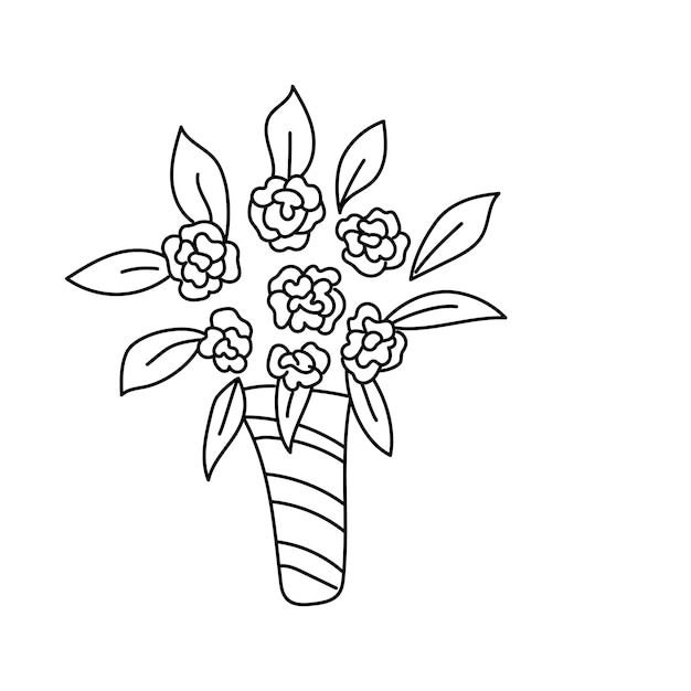 Bridal bouquet Vector illustration in doodle style