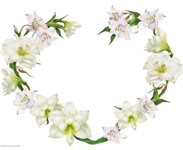 Bridal heart shape wreath with white flowers