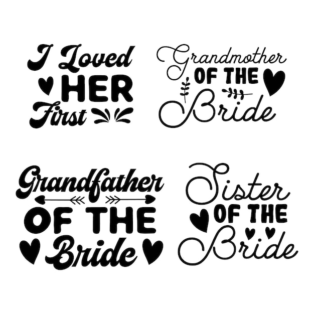 Vector bridal party svg bundle t shirt bundle