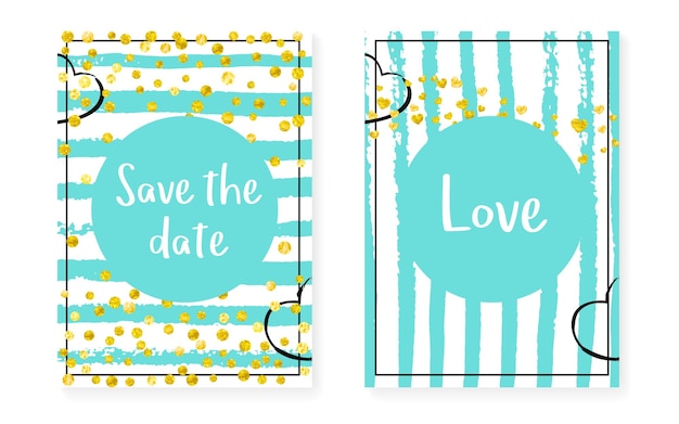 Bridal shower card with dots and sequins Wedding invitation set