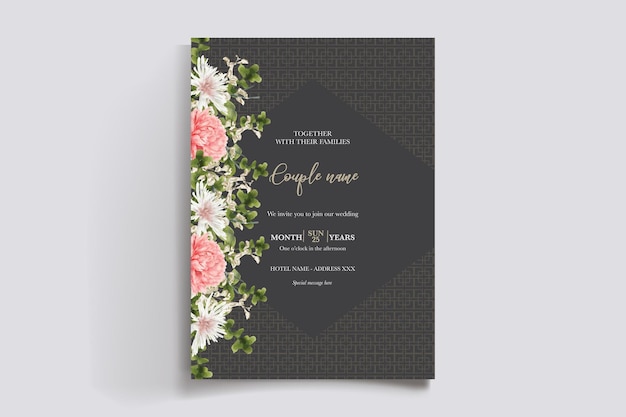 BRIDAL SHOWER FLORAL INVITATION TEMPLATE