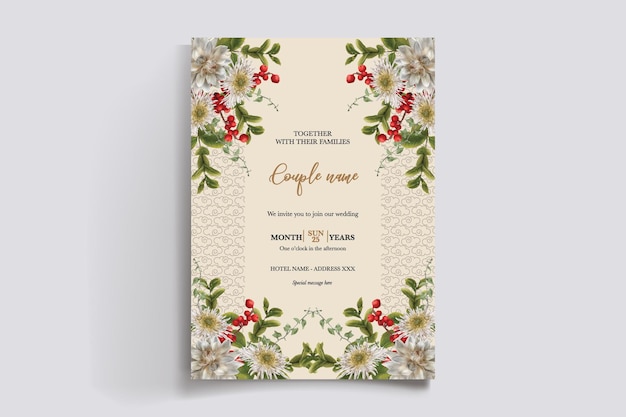 BRIDAL SHOWER FLORAL INVITATION TEMPLATE