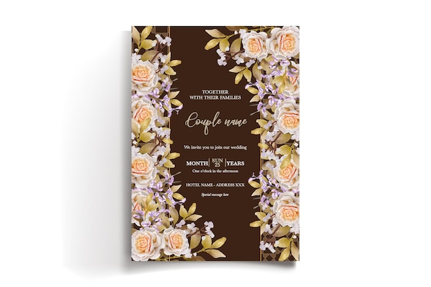 Bridal shower floral invitation template