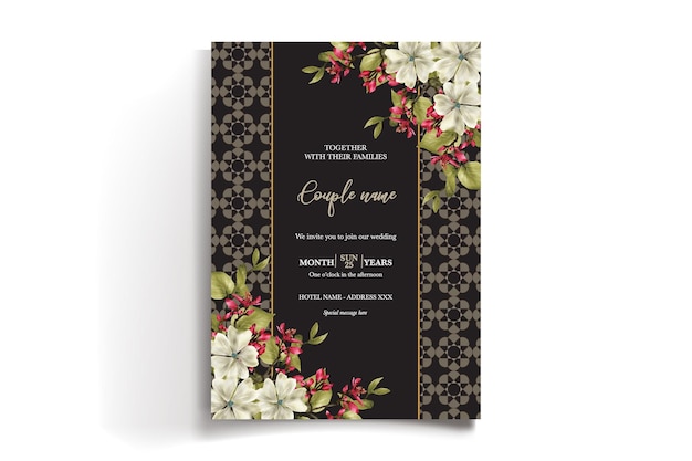 Vector bridal shower floral invitation template