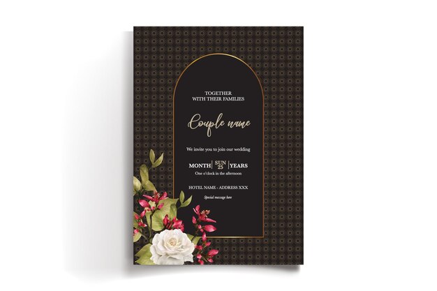 Vector bridal shower floral invitation template