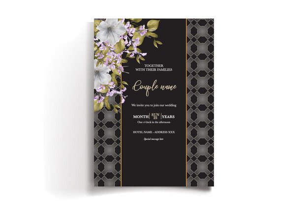 Bridal shower floral invitation template