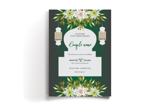 Vector bridal shower floral invitation template