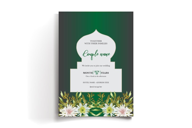 Vector bridal shower floral invitation template