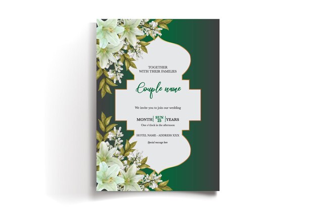 Vector bridal shower floral invitation template